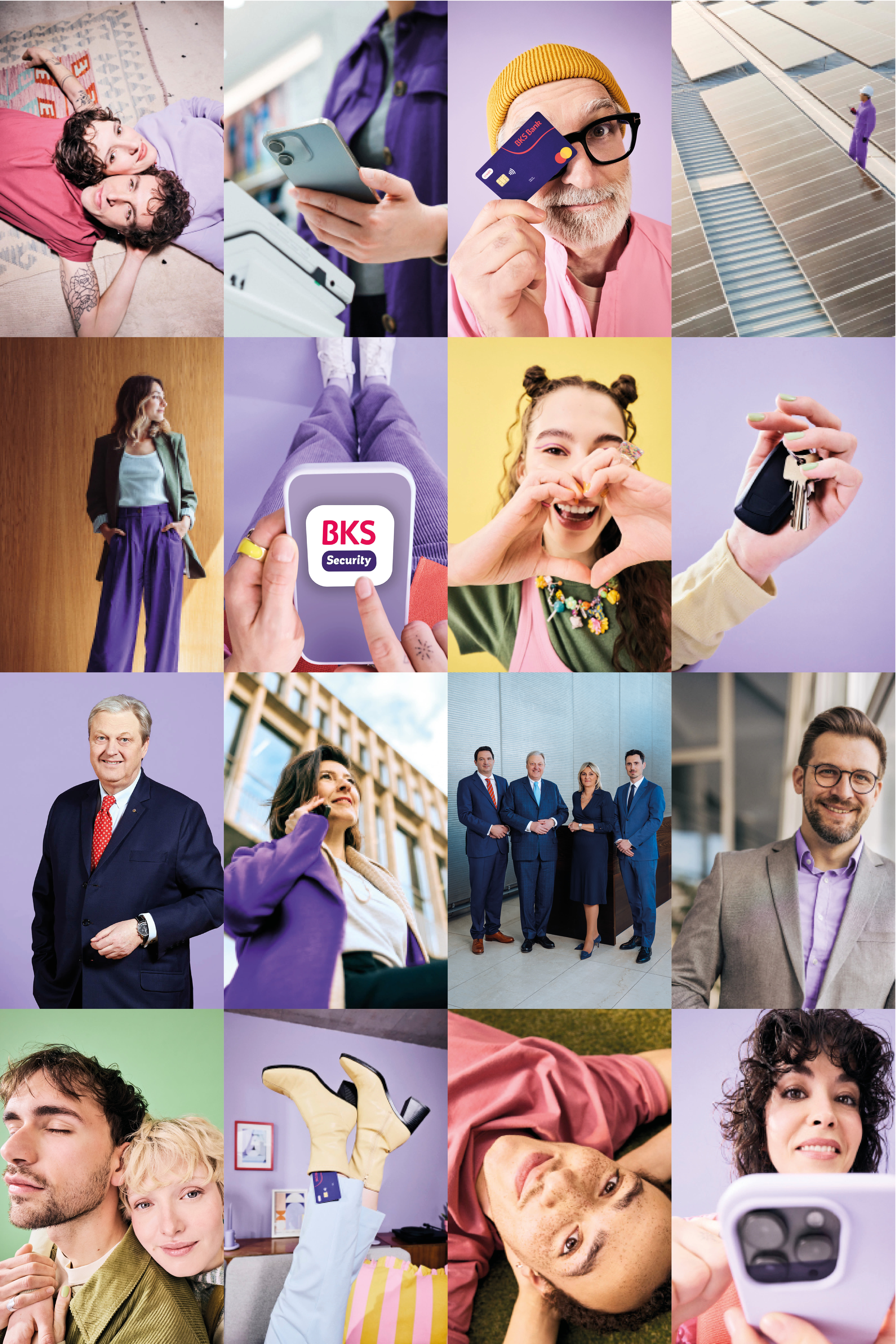 Kolaž slik v slogu banke BKS. Kolaž slik v slogu banke BKS.