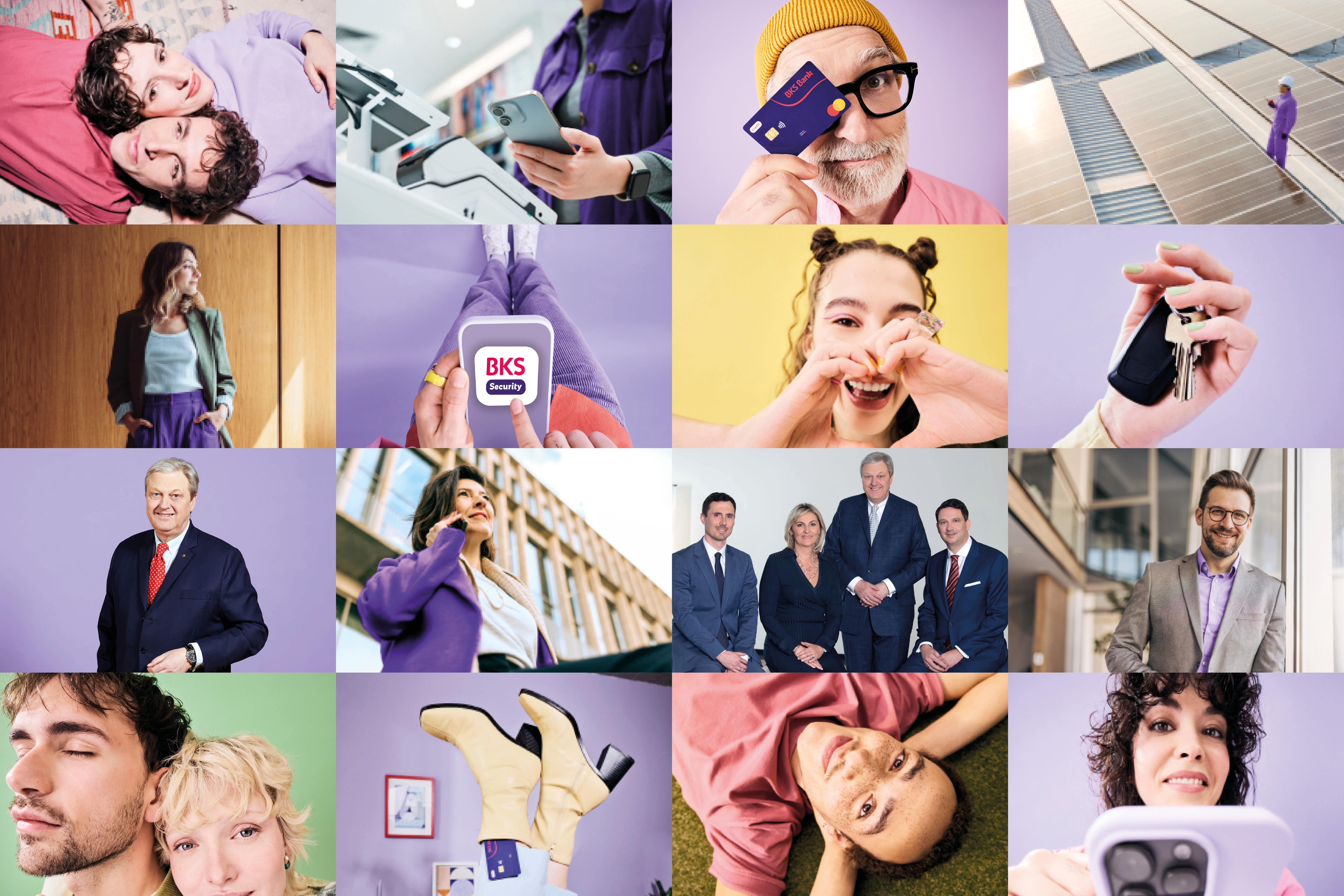 Kolaž slik v slogu banke BKS. Kolaž slik v slogu banke BKS.